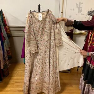 Elegant Floral Embroidered Indian Dress